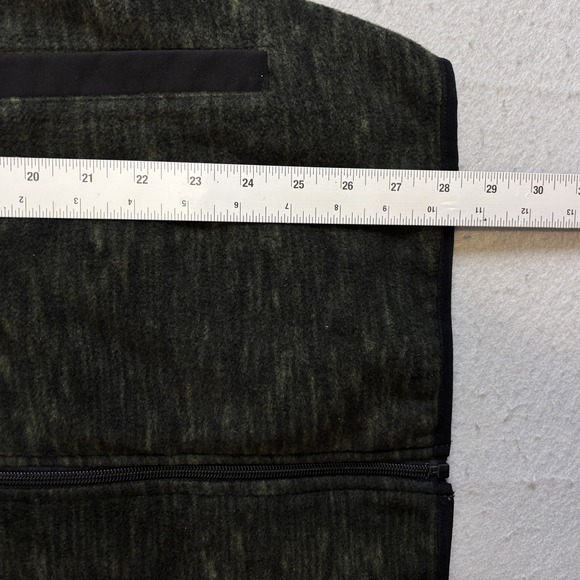Open Trails Fleece Jacket Mens Medium Green Black Full Zip Mock Neck Outdoors - Picture 6 of 8